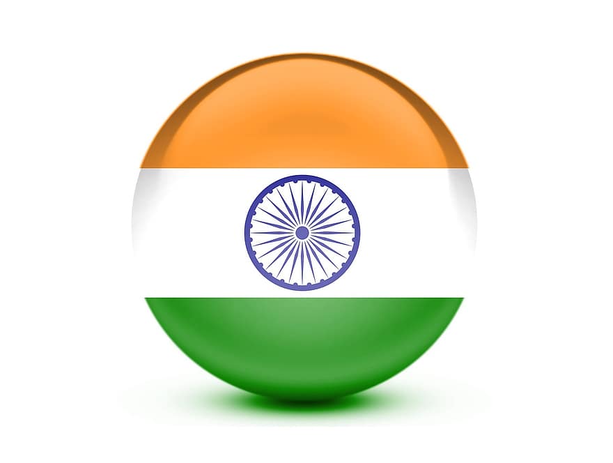 bandera, Bandera de la India modelo 3d, Bandera 3d, bandera nacional, India, 3d, unido, viaje, país, nacional, símbolo