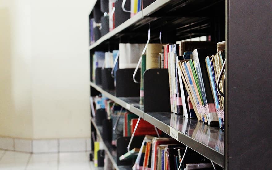 libros, biblioteca, colegio, campus, educación, estante para libros, estante, adentro, libro, colección, investigación
