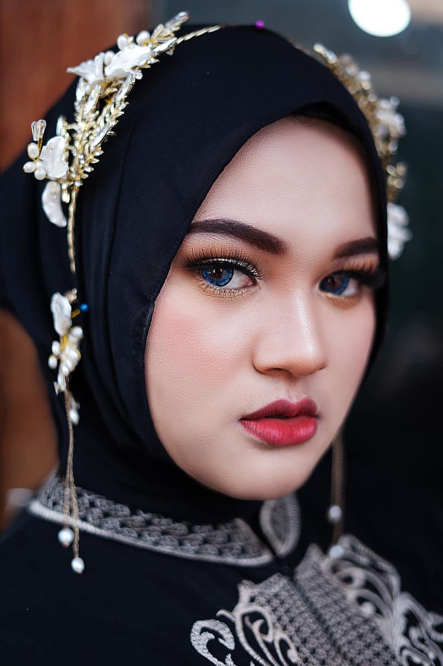 fille, hijab, modèle, portrait, femme, musulman, jeune femme, Islam, modèle féminin, maquillage, produits de beauté