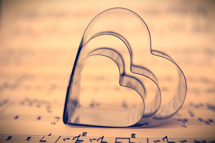 hati, Kertas catatan, nilai, cinta, musik, romantis, percintaan, bentuk, merapatkan, latar belakang, makro