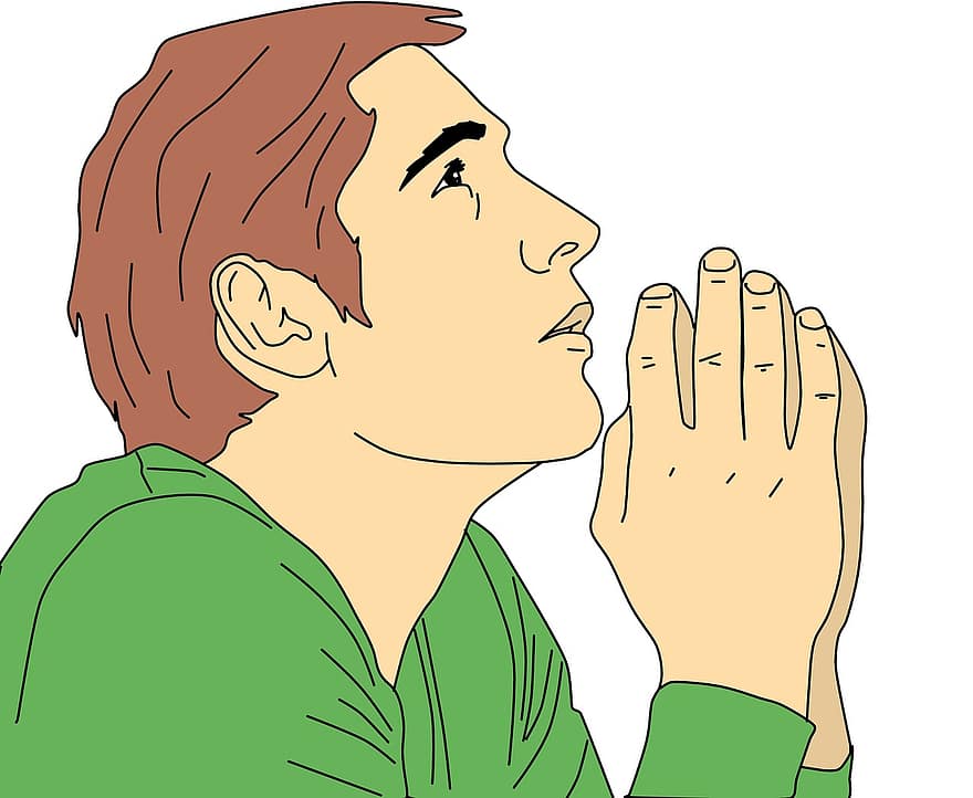 Praying Man, Prayer, Faith, Young, Religious