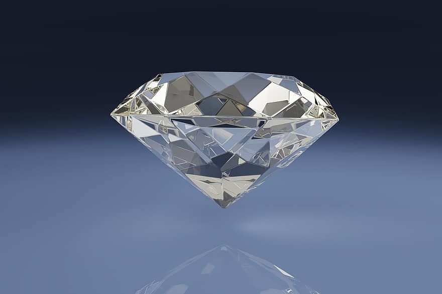diamant, kulstof, krystal, ædelsten, sten-, 3d, luksus, skinnende, smykker, rigdom, afspejling
