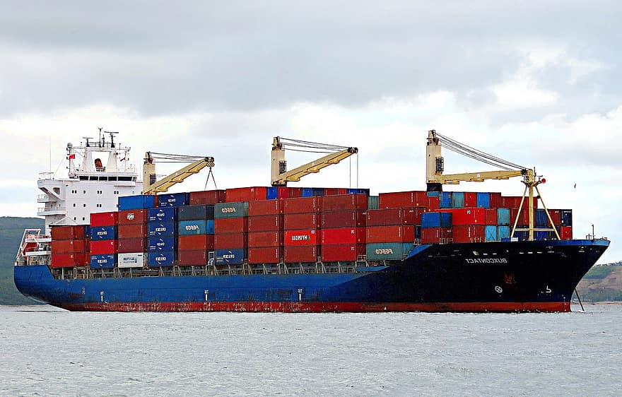 containerskip, frakteskip, vannfartøy, hav