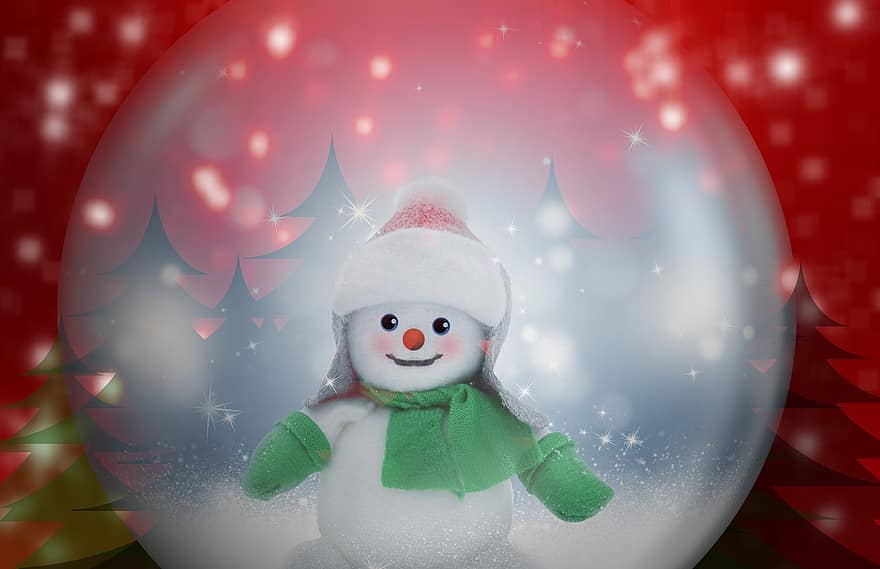 Crăciun, om de zapada, Crăciun ornament, floră, kringel, cerc, stea, ușoară, venire, copac, copaci decoratiuni