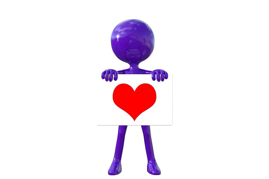 любить, сердце, единство, Фиолетовый человек