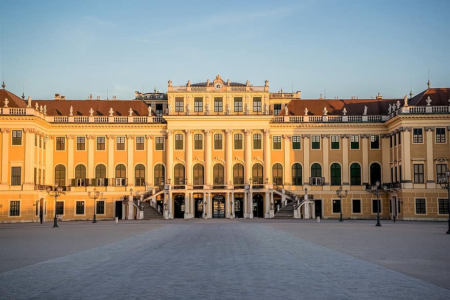 schönbrunni vár, barokk építészet, Ausztria, barokk kastély, Bécs, palota, kastély, Gyönyörű Well, vakáció, idegenforgalom, barokk
