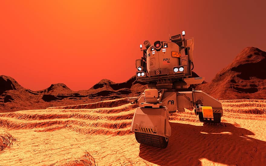 planeta, Marte, vagabundo, misión, Misión a Marte, rojo, Desierto, robot, investigación, tecnología, superficie