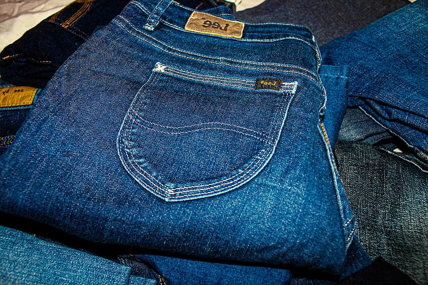 mote, jeans, Kvinner, klær, tekstil, denim, bukser, plagg, blå, lomme, nærbilde