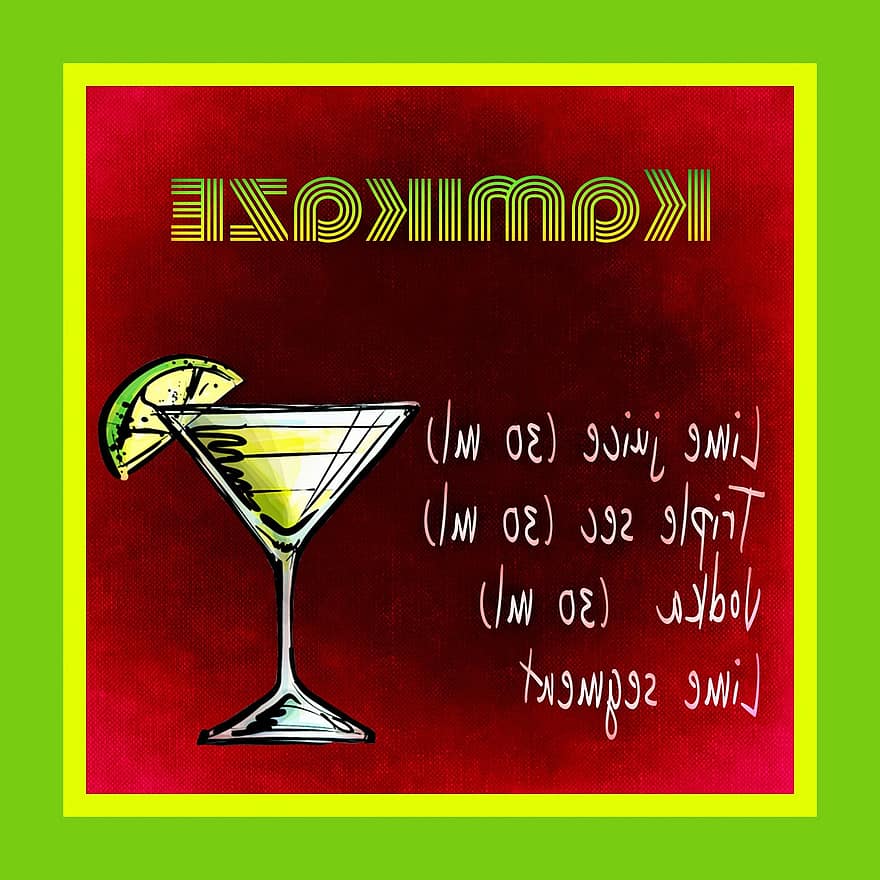 kamikaze, cocktail, uống, rượu, công thức, buổi tiệc, kẻ nghiện rượu
