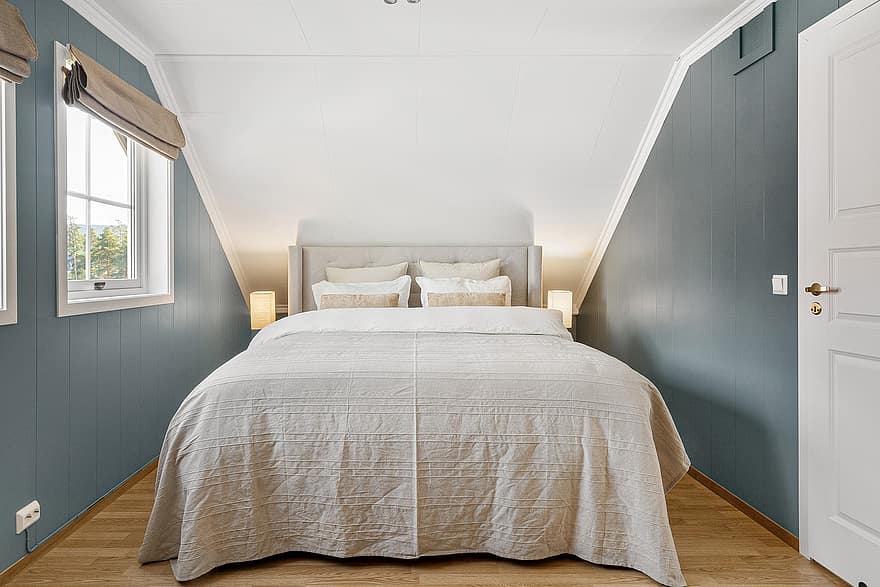 शयनकक्ष, आंतरिक सज्जा, आधुनिक बेडरूम इंटीरियर, शानदार बेडरूम