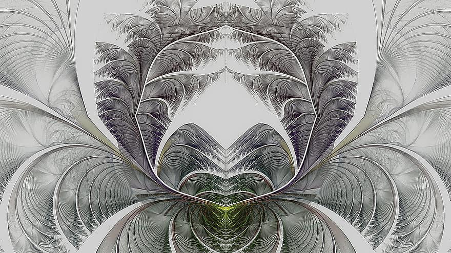 fractal, wit, ontwerp, patroon, fantasie, delicaat, achtergrond, fractal kunst