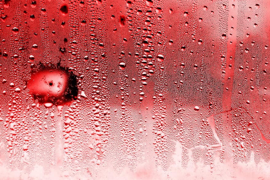 Glass, Water Drops, Background, Dewdrops, Wet, Raindrops, Water Droplets, Red, drop, backgrounds, close-up