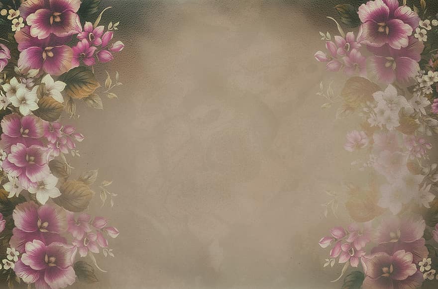 Vintage Frame, Floral Frame, Antique Frame, Digital Background, Background, backgrounds, flower, decoration, plant, pink color, abstract