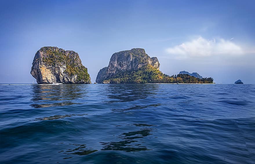 Thailand, ø, hav, natur, ocean, krabi, strand, klippeformationer, paradis, strandresort, turisme