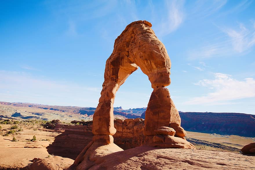 деликатна арка, естествена арка, забележителност, арка, национален парк с арки, Юта, скали, скално образуване, природа