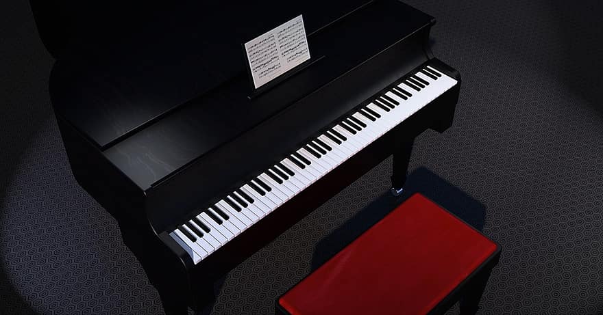 фортепіано, крило, музики, інструмент, клавіші піаніно, клавішний інструмент, клавіатура піаніно, фортепіанний табурет