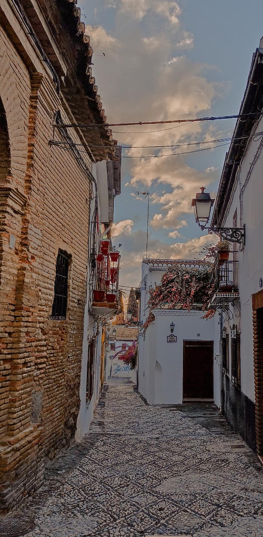 albaicin, steeg, zonsondergang, straat, Granada, architectuur, culturen, buitenkant van het gebouw, geschiedenis, oud, Bekende plek