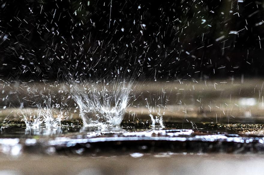 дождь, падать, дождевая вода, воды, натуральный, отражение, мокрый, падение, крупный план, фоны, жидкость