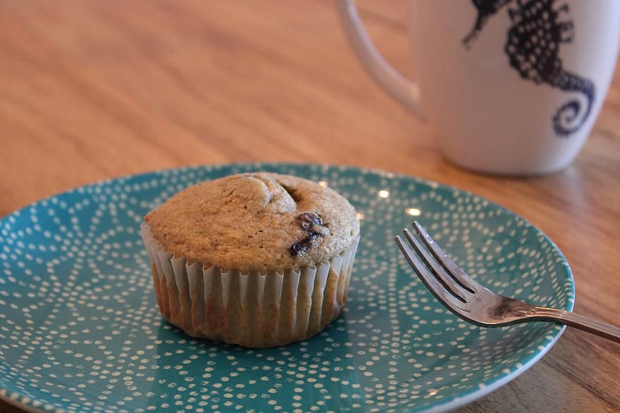 muffin, Muffin rasa blueberry, blueberry, sarapan, makanan, camilan, pencuci mulut