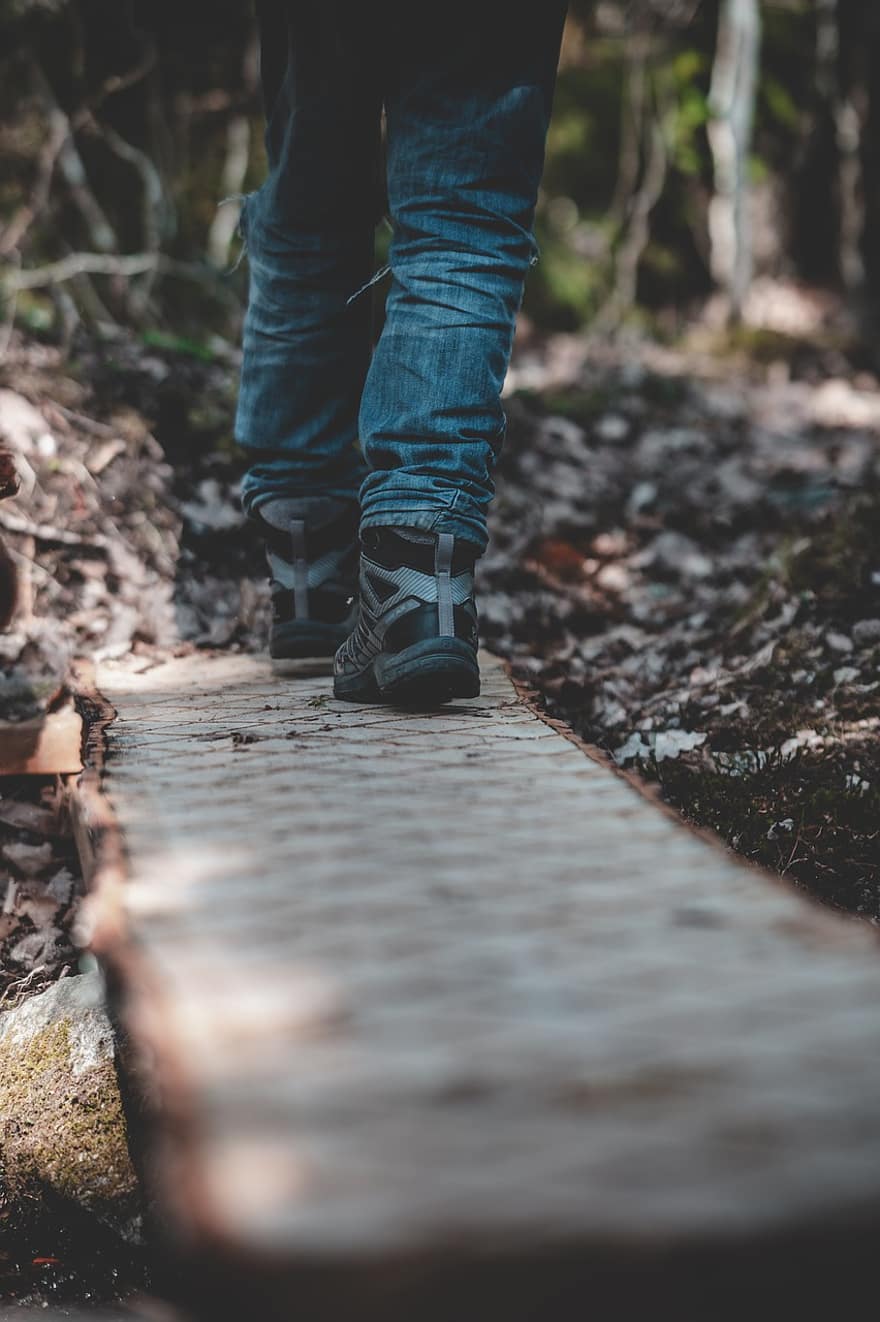 Path, Walking Trail, Childrens Shoes, Forest, Dark, Mysterious, Nature, Flora, Spring, men, walking