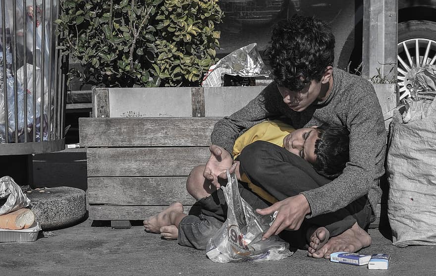 povertà, senza casa, ragazzi di strada, Bambino senzatetto, bambini