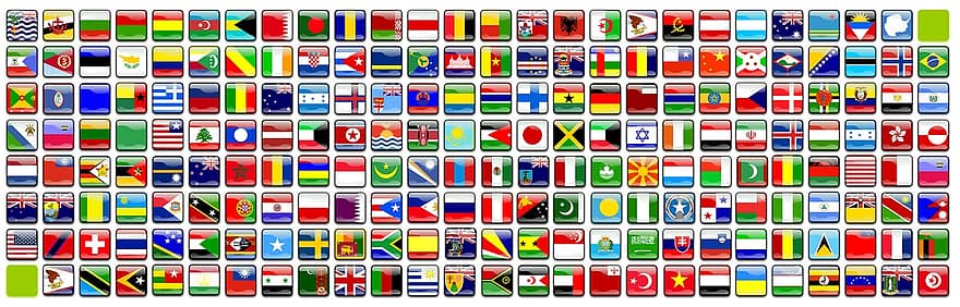 Banner, Header, Flags, Symbols, Earth, World, Global, International, Worldwide, Continents, Environment