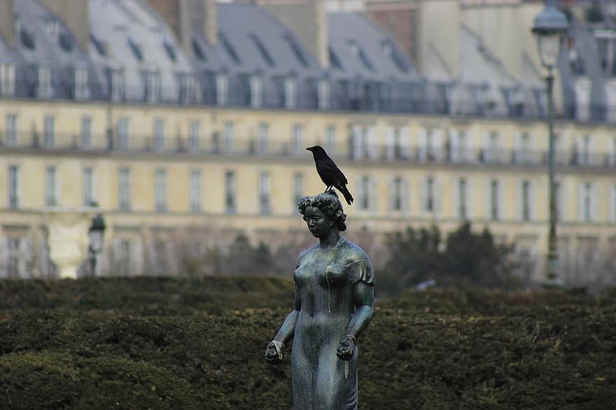 France, Statue, Sculpture, Paris, Monument, Bird