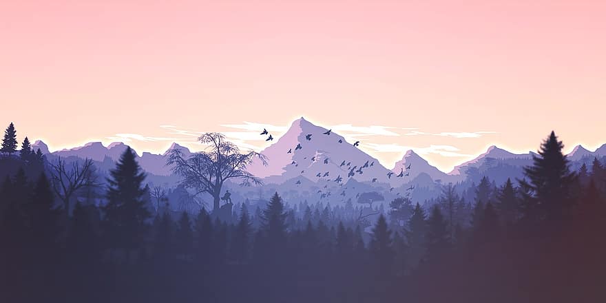 gunung, matahari terbit, alam, pagi