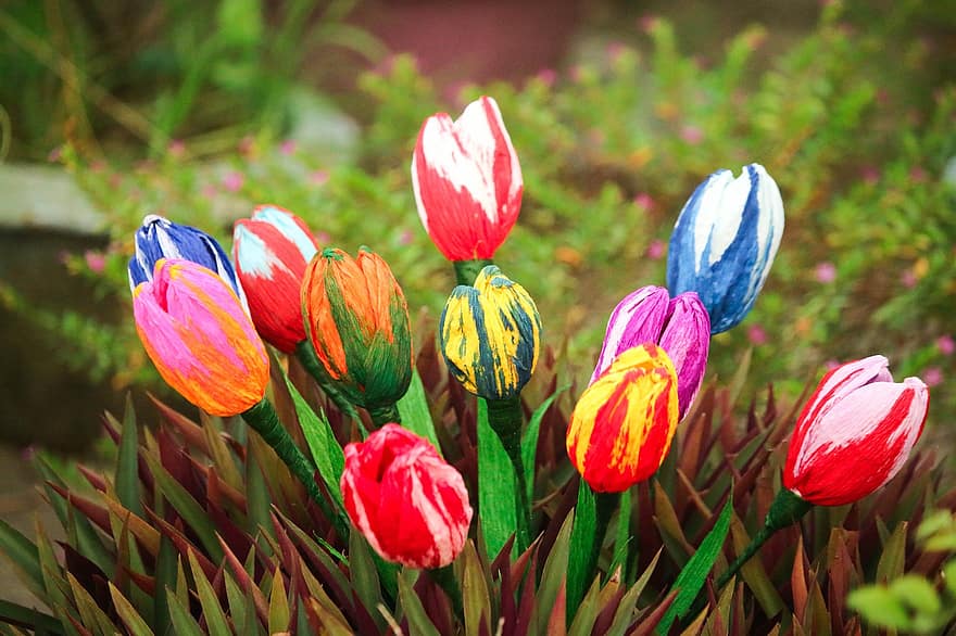 flores, tulipas, decoração, arte, artesanato, flor, Flor, jardim, florescendo, papel de parede, decorativo
