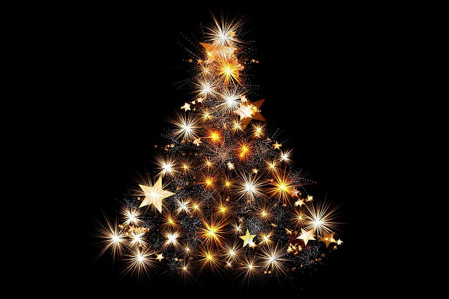 julgran, jul, julbelysning, jul bakgrund, firande, bakgrunder, träd, dekoration, vinter-, skinande, natt