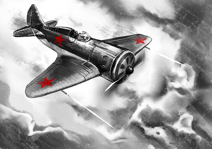 勝利の日、戦闘機、飛行機の勝利、ファイター、フライト、空に飛行機、ソビエト航空機、9マア、5月9日、空、勝利