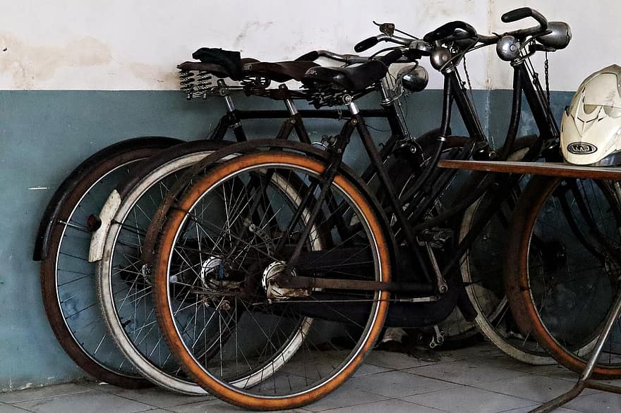 sykler, årgang, by sykkel, retro, sykkel, sykling, gammel stil