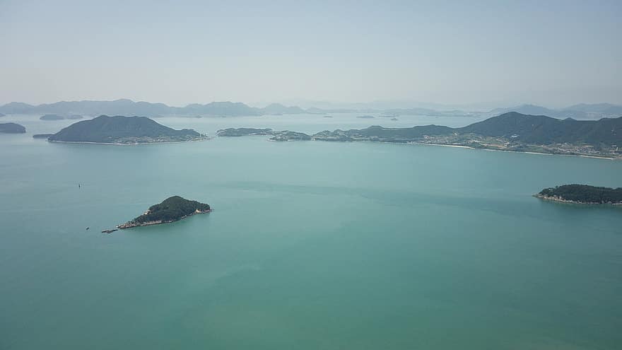 Coreia do Sul, mar, ilhas, oceano, panorama