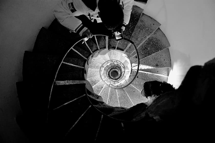 escalera, espiral, arquitectura, escalera de caracol