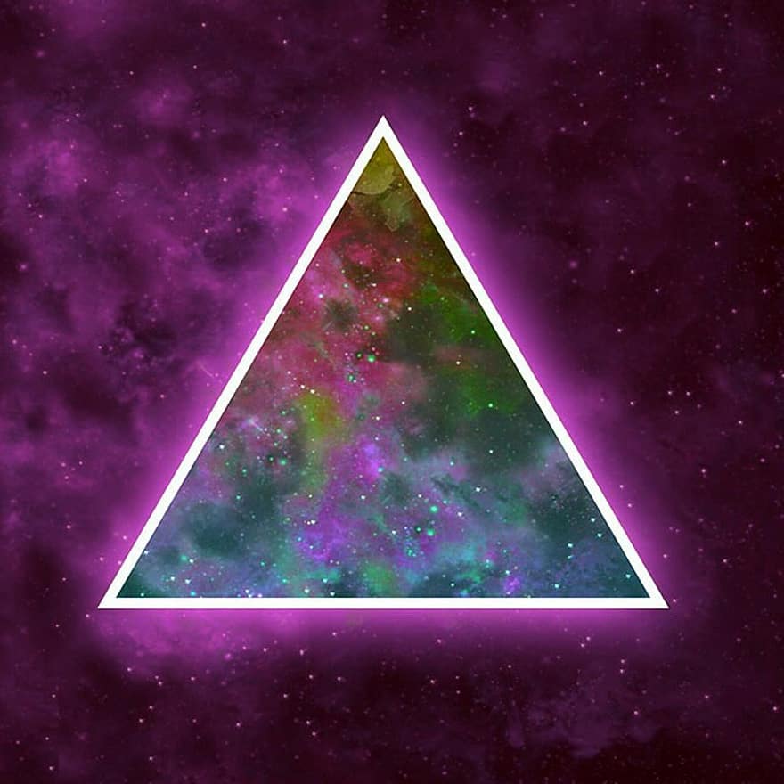 пространство, триъгълник, ярък, червен