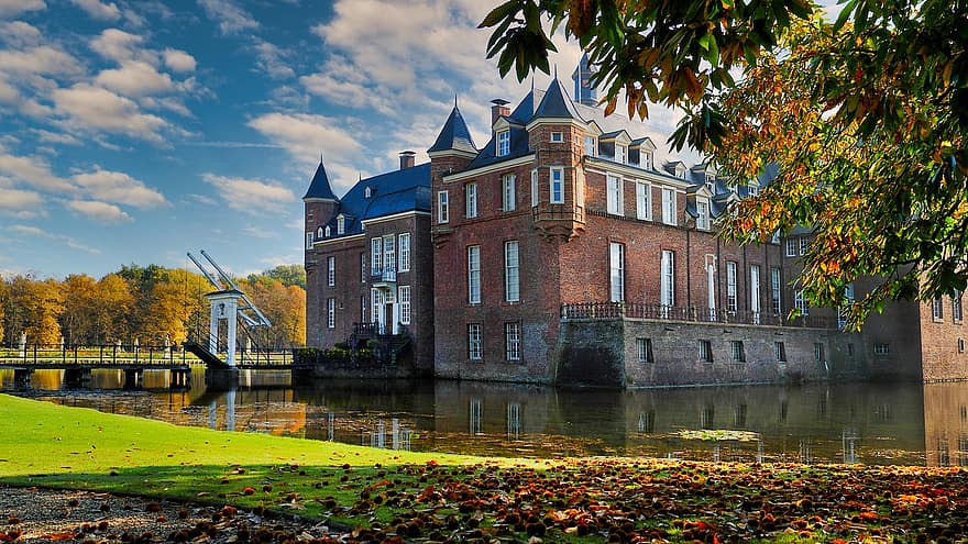 histórico, turismo, castelo, viagem, Anholt, Münsterland, arquitetura