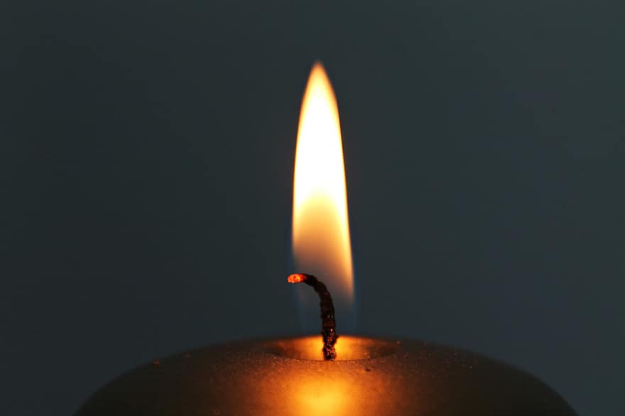 свічка, полум'я, світло, при свічках, Золота свічка, поява, горіння, настрій, темний, прикраса, тепло
