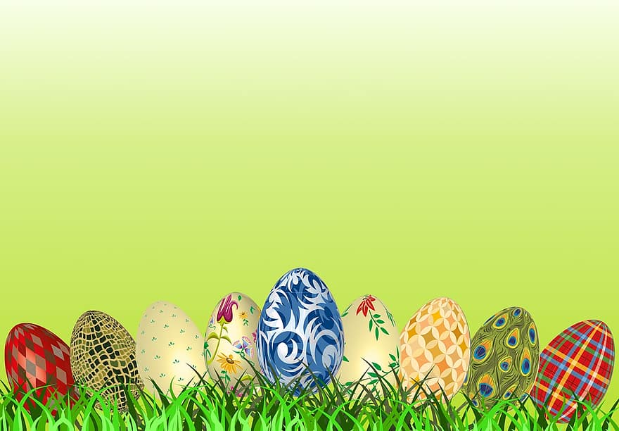 Pasqua, ous de Pasqua, ou de Pasqua, ous, ou, decoració, de colors, decoració de Nadal, ornaments, vacances de Setmana Santa, groc