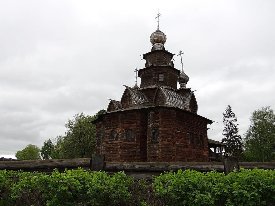 Església, temple, Rússia, temple antic, antiga església, paisatge