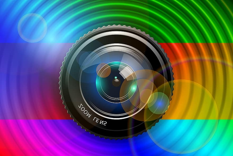 lencse, kamera, fotós, fénykép, digitális, technológia, lövés, felvétel, női, film, optikai optikai visszaverődések