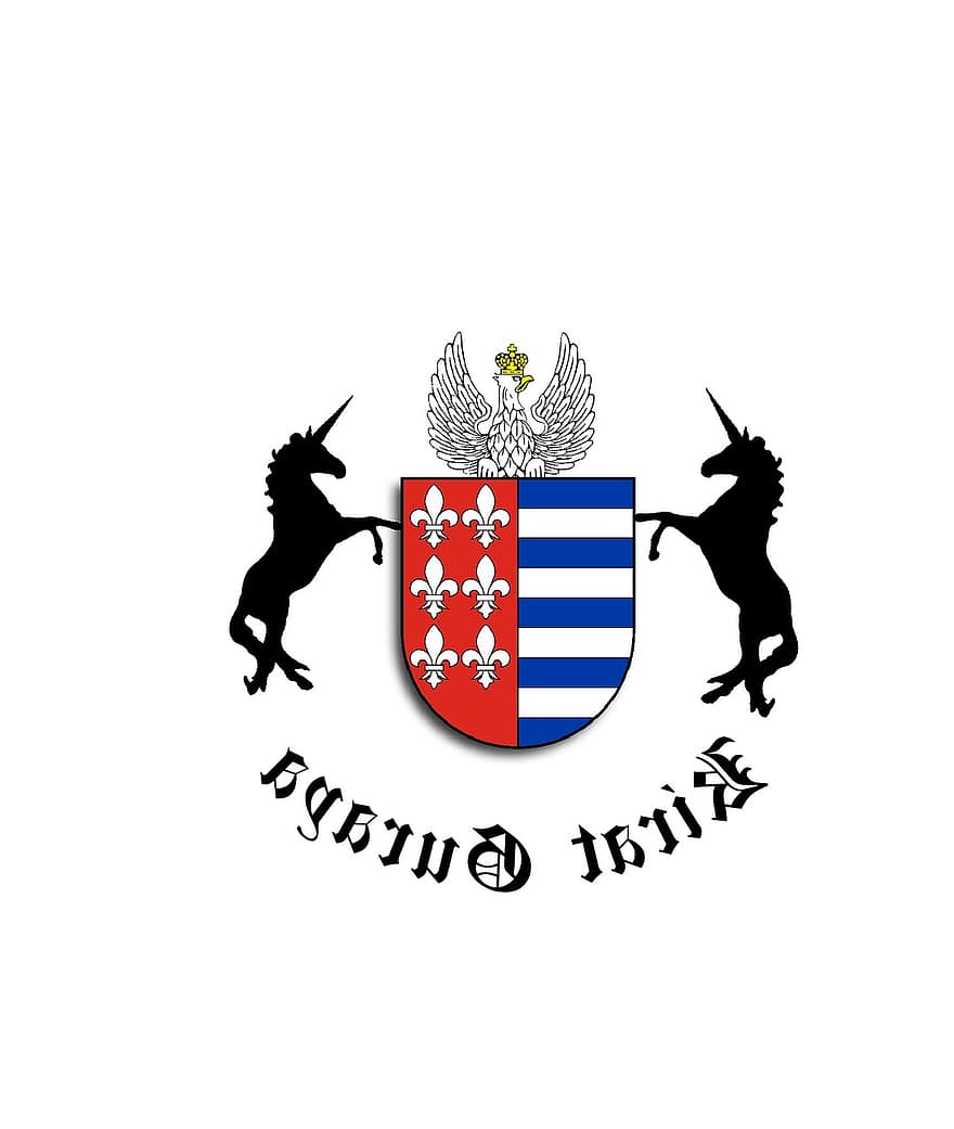 герб, логотип, лошадь, орел, щит, королевский, роялти, гребень, замок, античный, Рисование