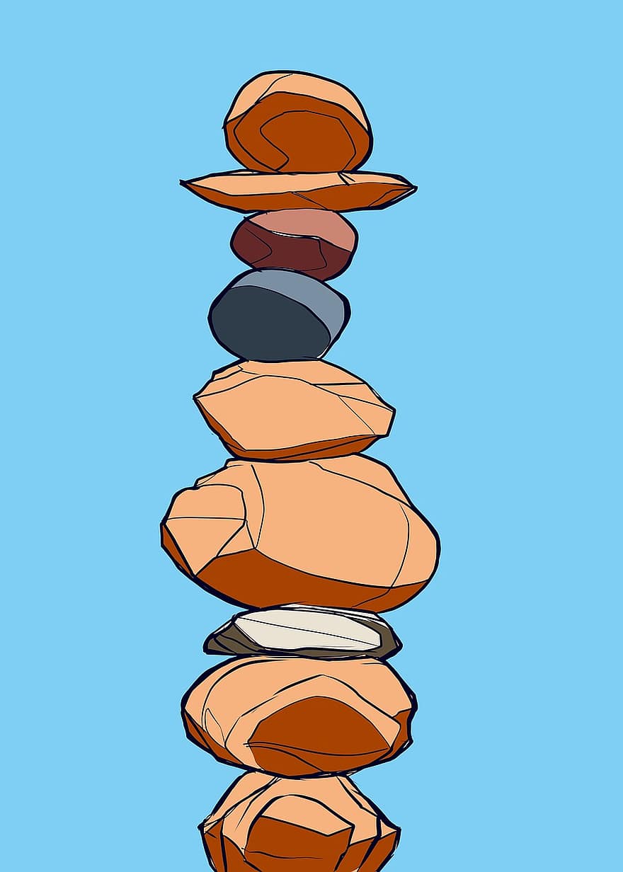 equilibrar, rocas, apilar, naturaleza, zen, armonía, Guijarro, meditación, piedra, relajación, estabilidad