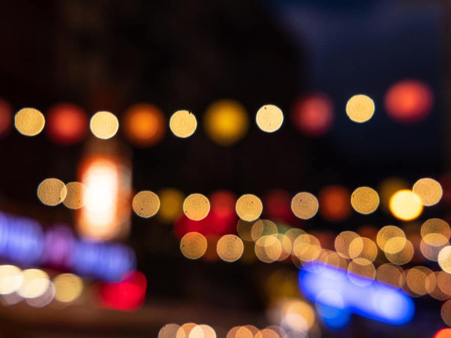 city, lights, blur, colorful, background, night, abstract, dusk, blurred, evening, red