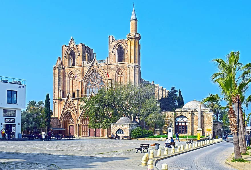 cypern, kyrka, katedral, ayios nikolaos, famagusta, gotisk arkitektur, arkitektur, religion, medeltida arkitektur, Gazimagusa, sightseeing