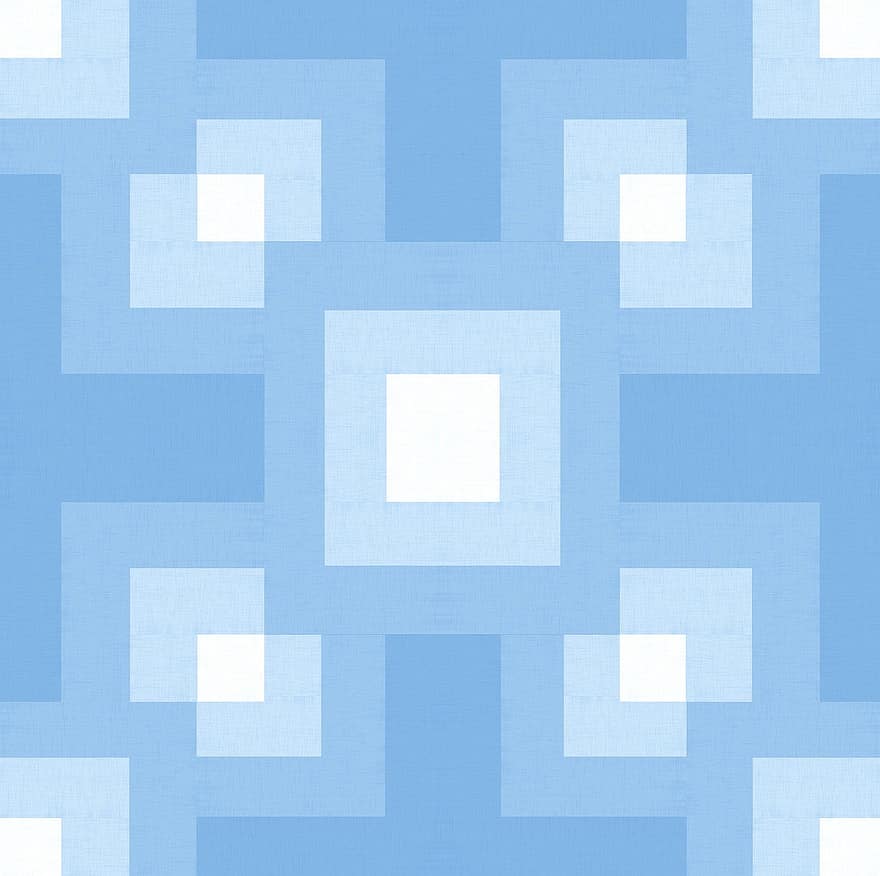 Fabric, Shades, Blue, Geometric, Design, Blocks, Overlay, Inlay, Perspective, Dimension, Style