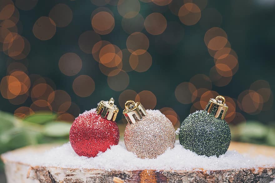 bolas de natal, neve, Natal, inverno, geada, enfeites de natal, enfeites de Natal, decorações de Natal, decoração de natal, enfeites, Decorações