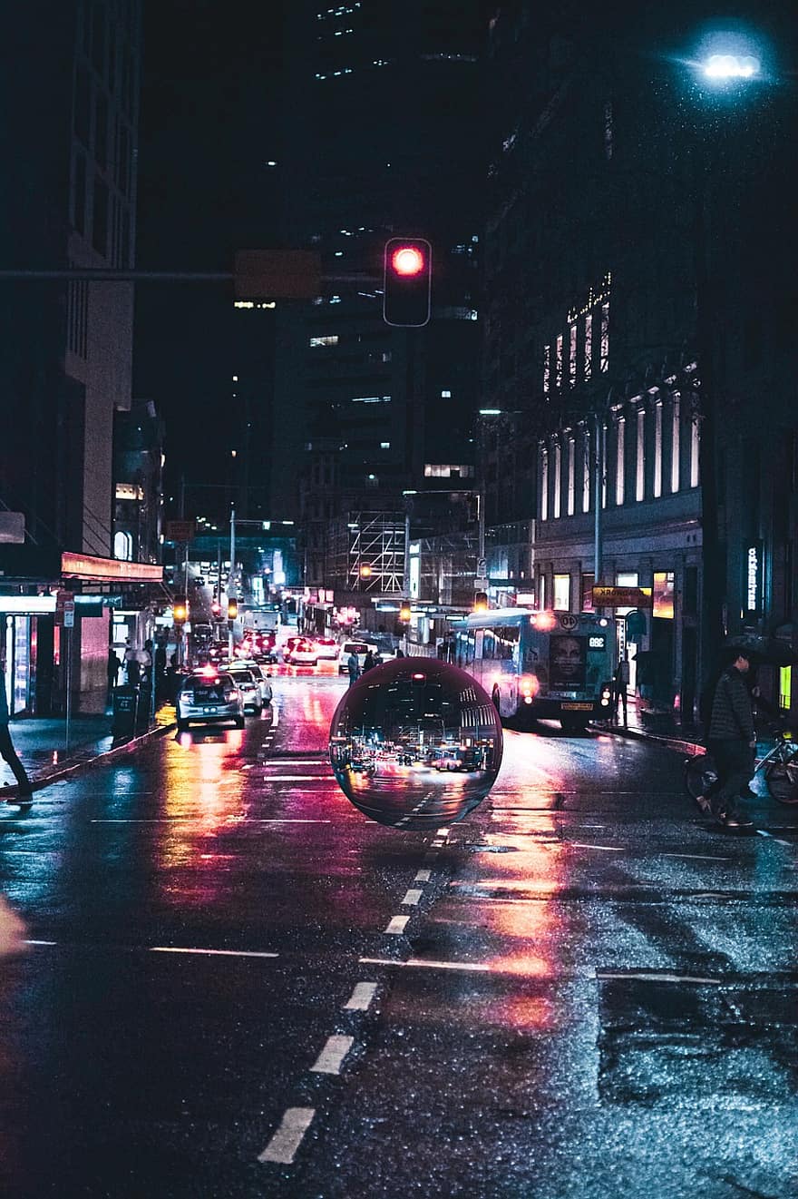 noche, calle, la carretera