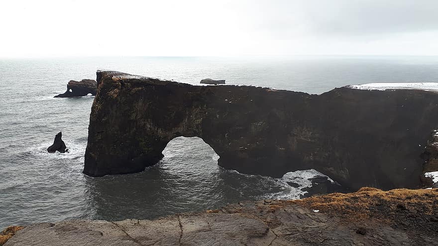 Nước Iceland, vách đá, biển, vòm, bên bờ biển, Thiên nhiên