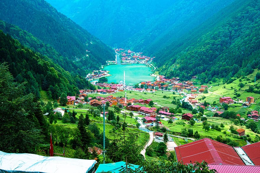 природа, град, околност, на открито, планини, Uzungöl
