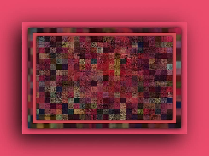 Hintergrund, abstrakt, Quadrate, Rahmen, Pixel, Textur, Rosa, Holz, Scrapbooking, digitales Scrapbooking, bunt